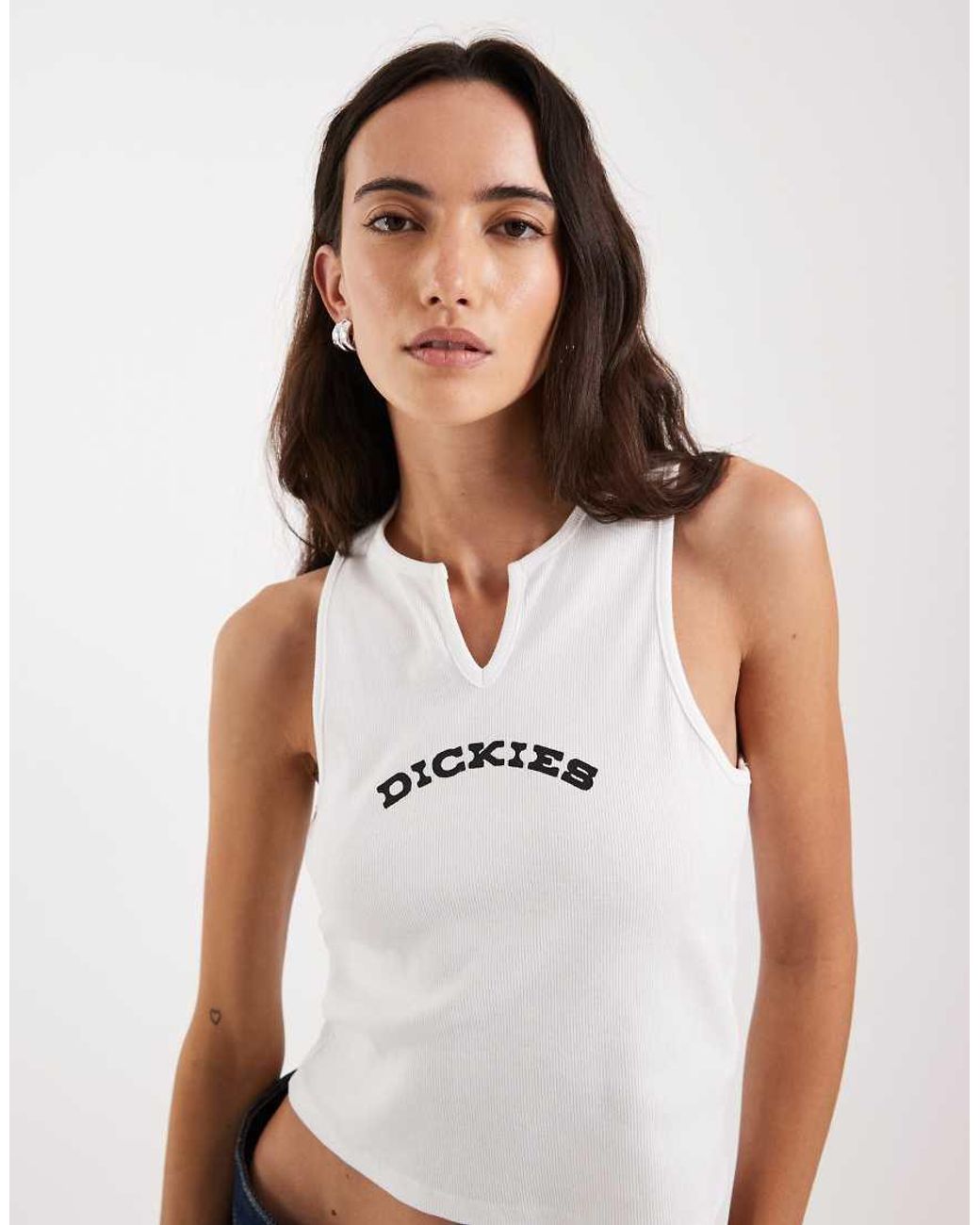 Dickies White V Neck Vest