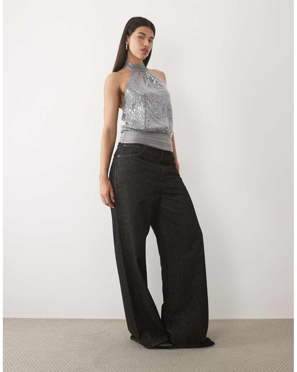 Motel Gray Saiya Halter Neck Top