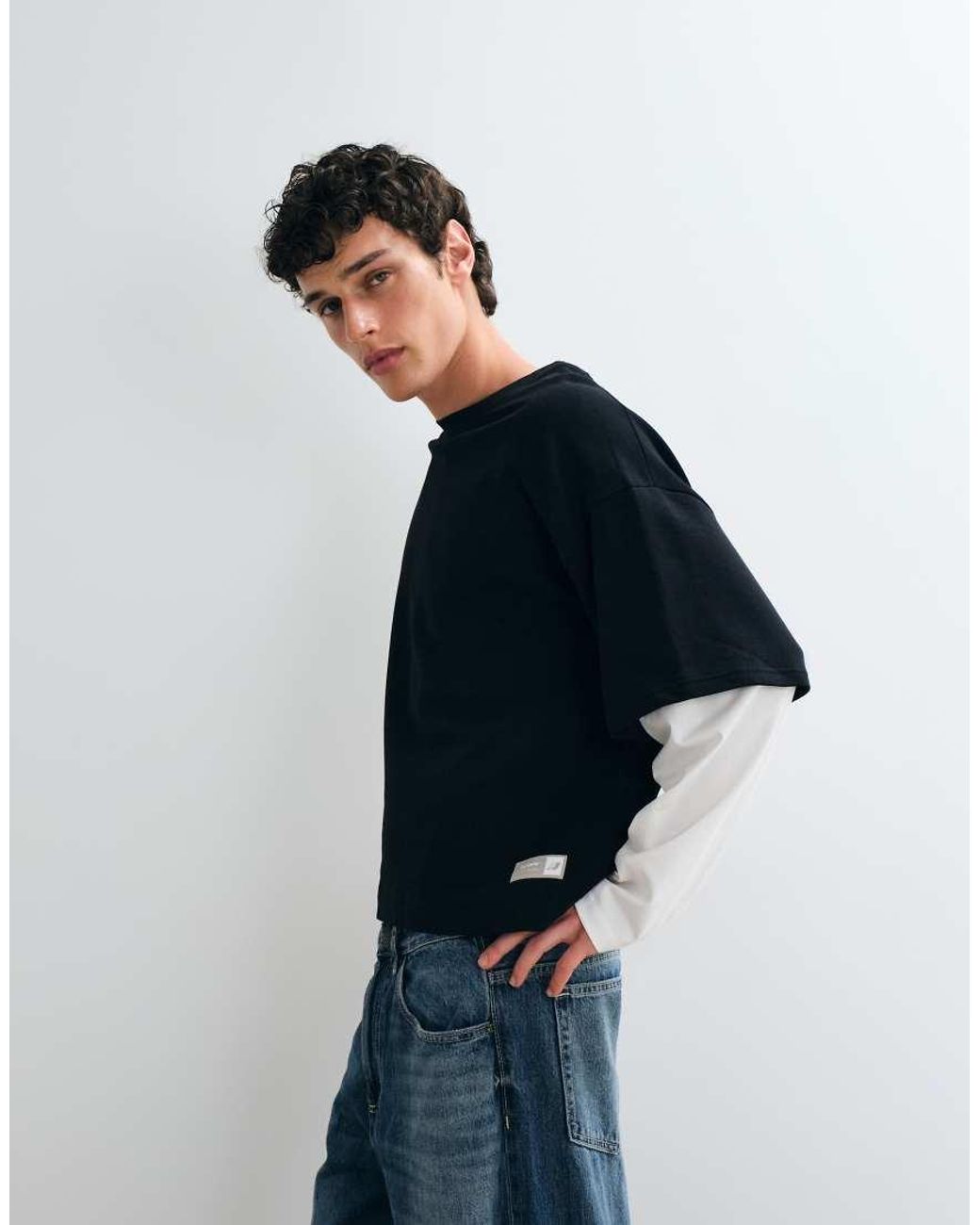 Jack & Jones Blue Double Layered Long Sleeve Top for men