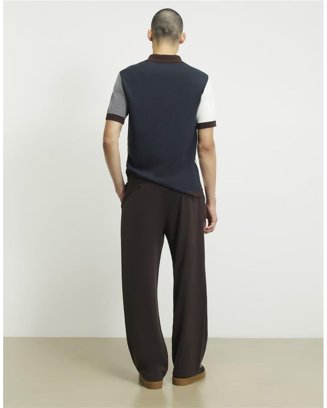 River Island Brown Loose Fit Trousers for men