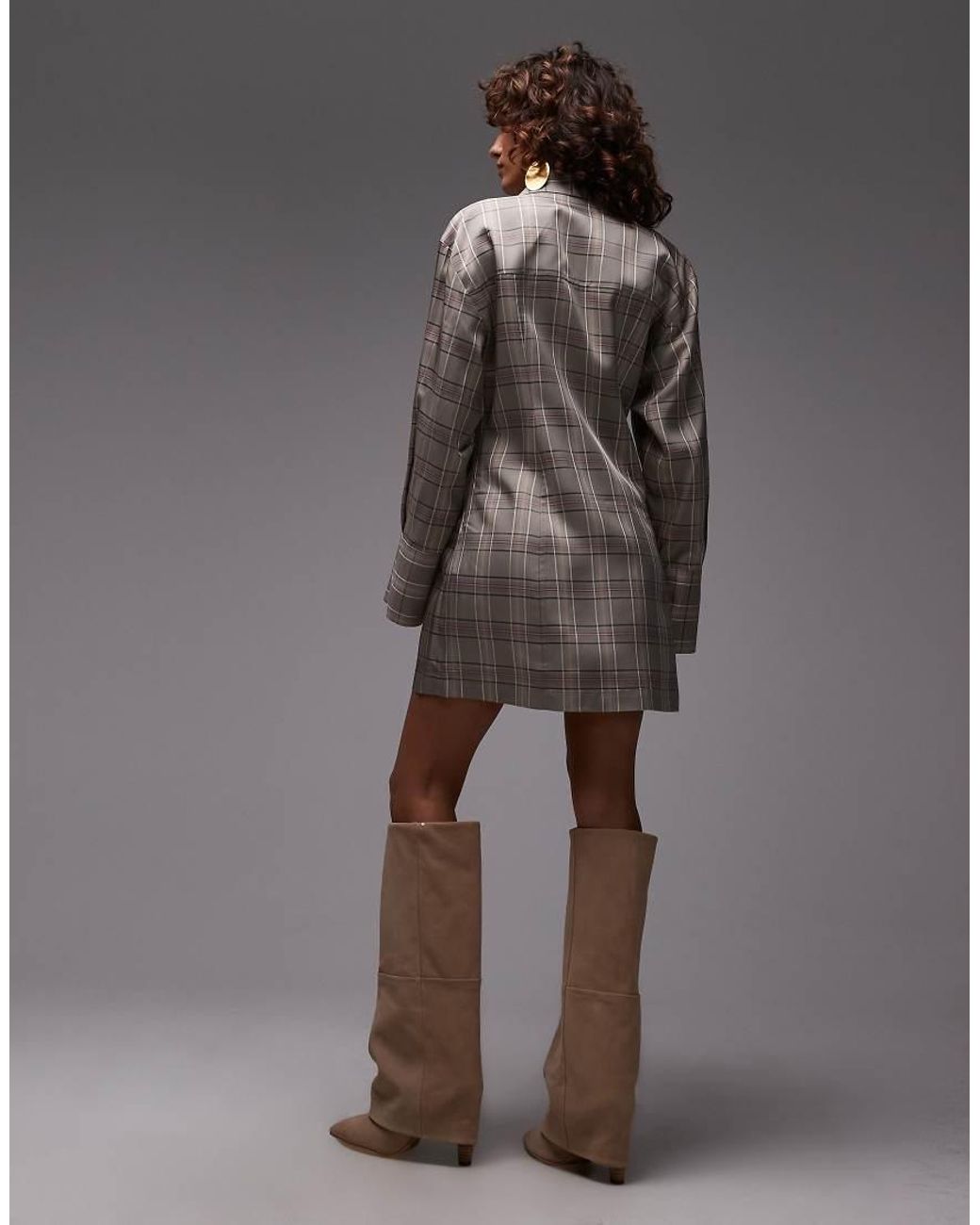 & Other Stories Gray Mini Shirt Dress With Ruche Wrap Front