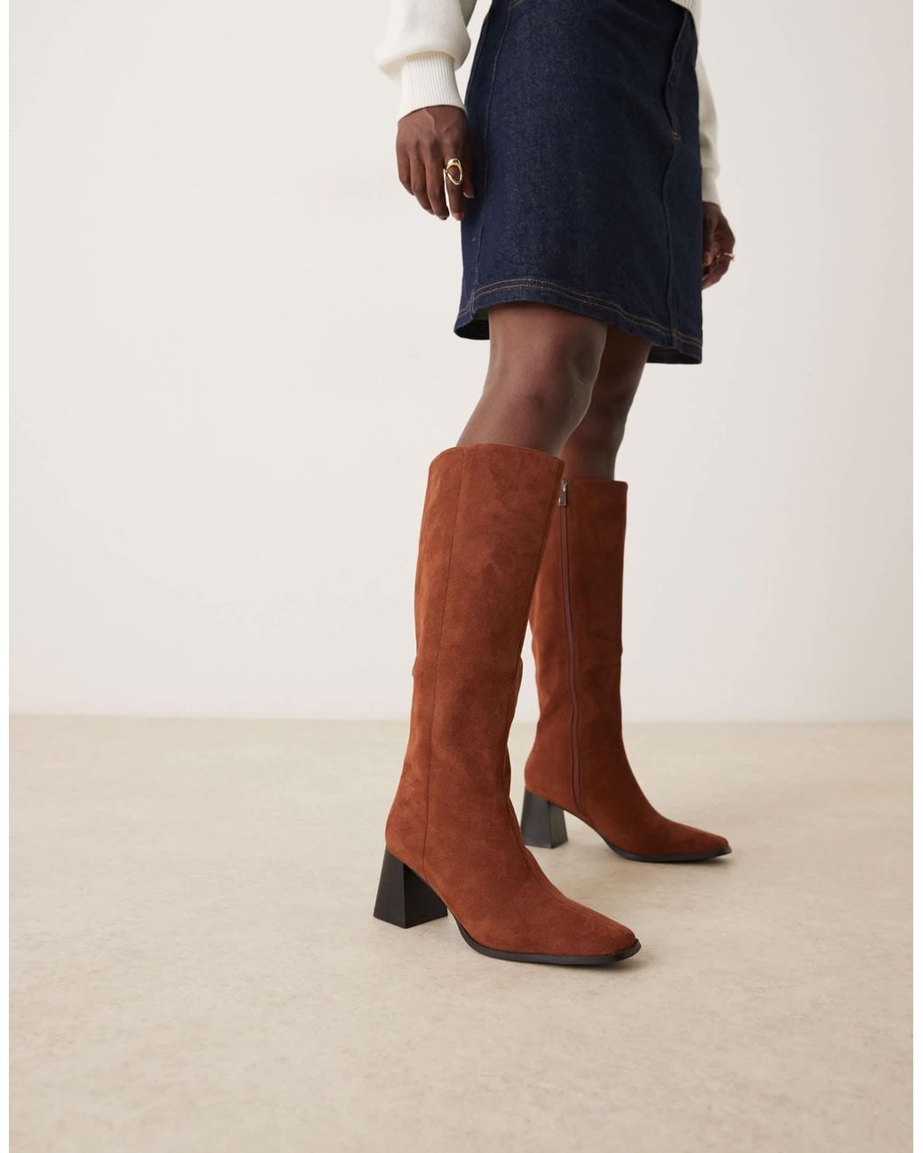 Raid Brown Ishbel Block Heeled Boots