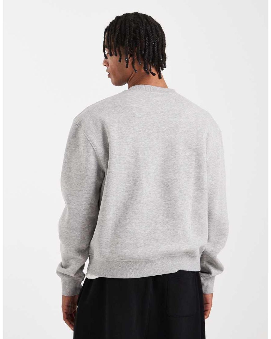 ASOS Gray Essentials Boxy Relaxed Sweatshirt for men