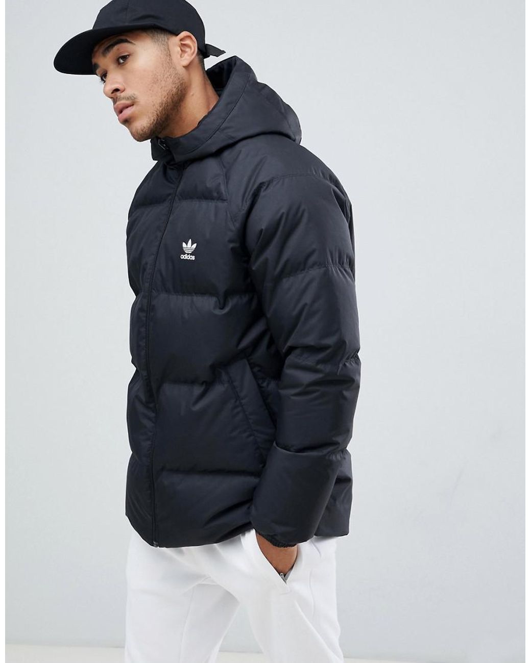 adidas Originals Reversible Hooded Down Puffer Jacket In Black Dh5003 for  Men | Lyst