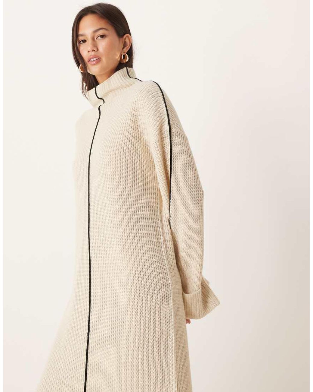Vila Natural High Neck Knitted Maxi Dress