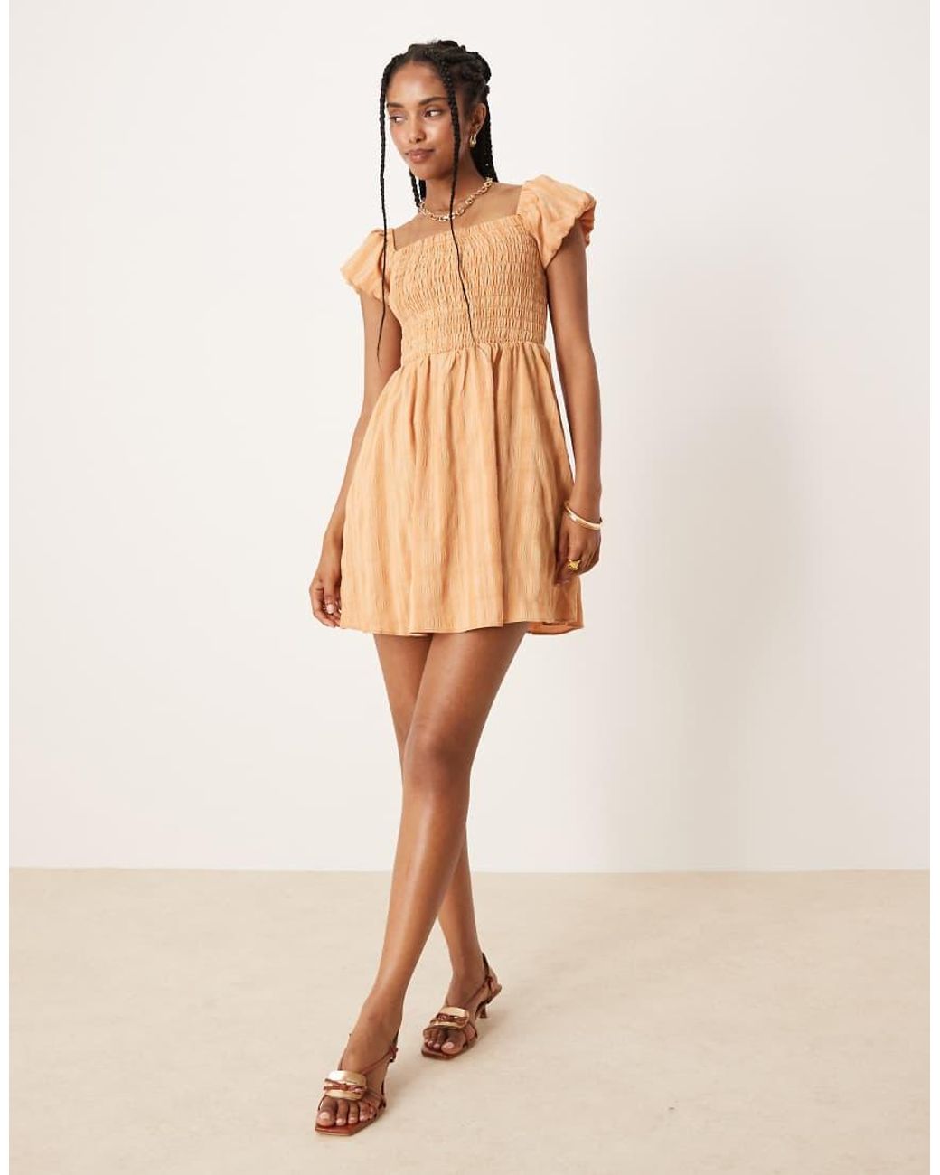 Glamorous Natural Square Neck Mini Dress