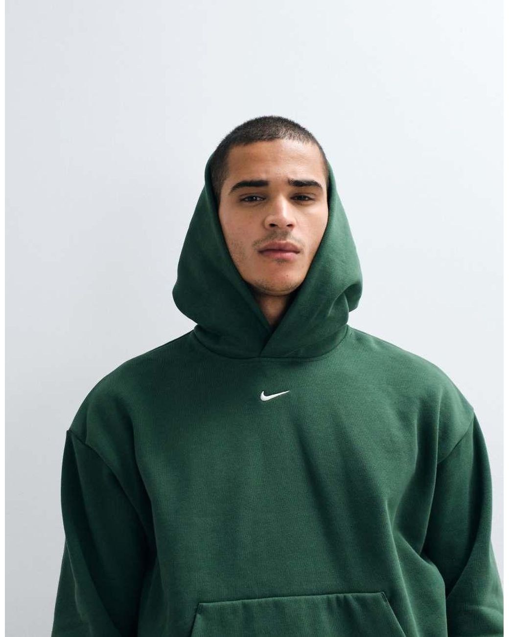 Nike Green Solo Fleece Oversized Fleece Hoodie for men