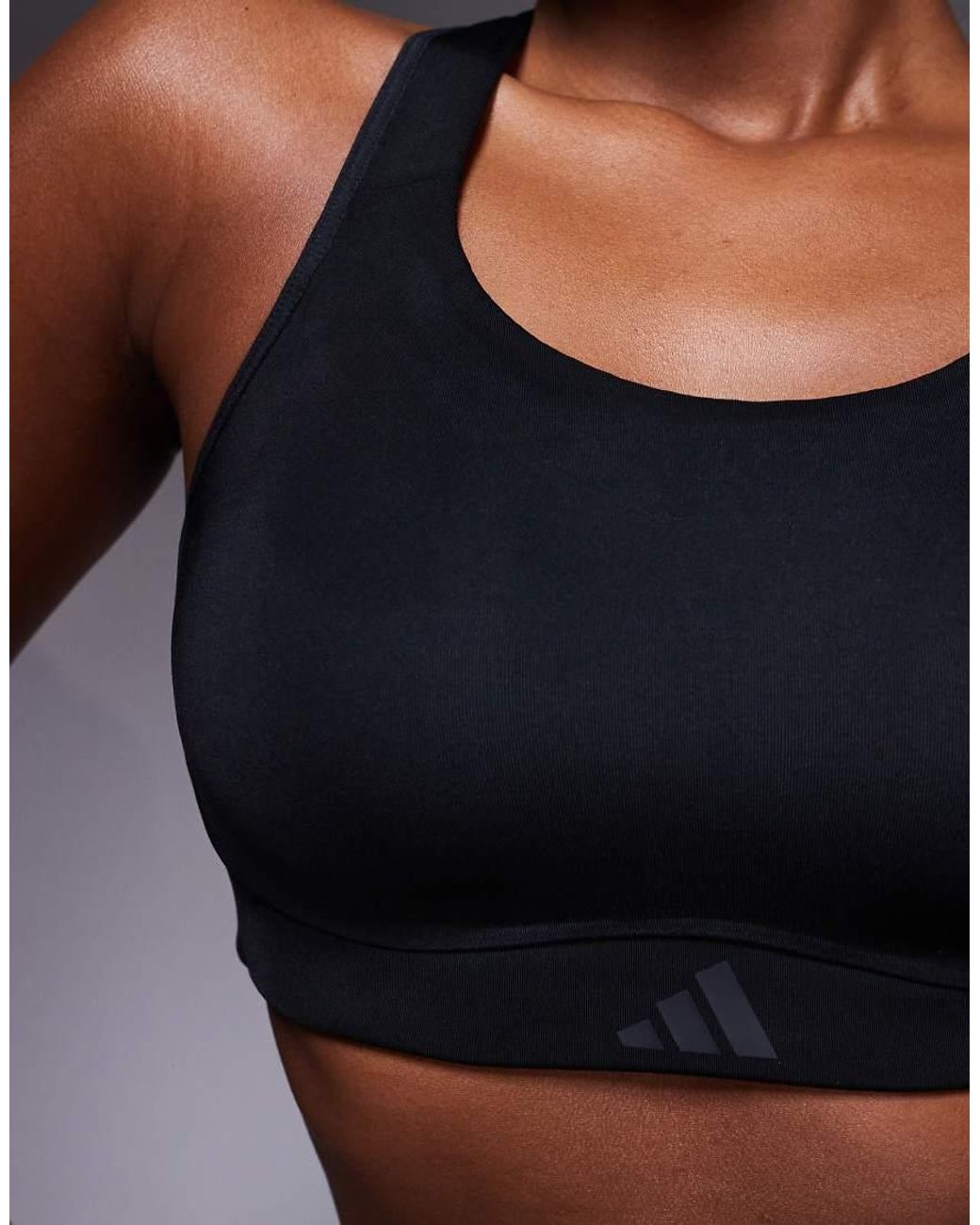Adidas Originals Blue Adidas Training Optime High Support Sports Bra