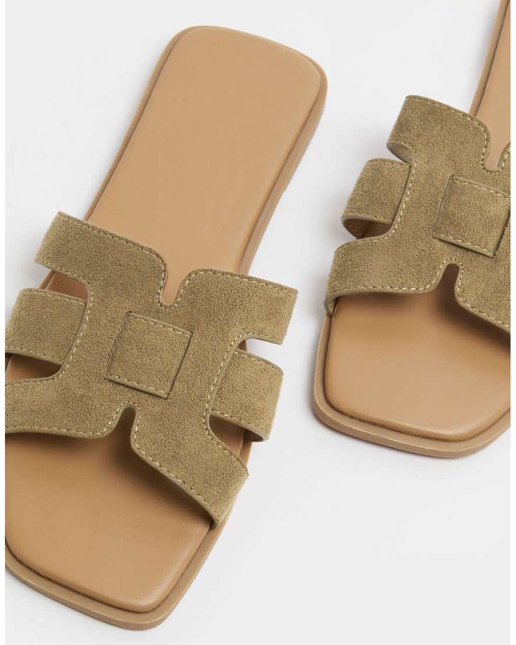 Yours Clothing Natural Cut Out Mule Sandals