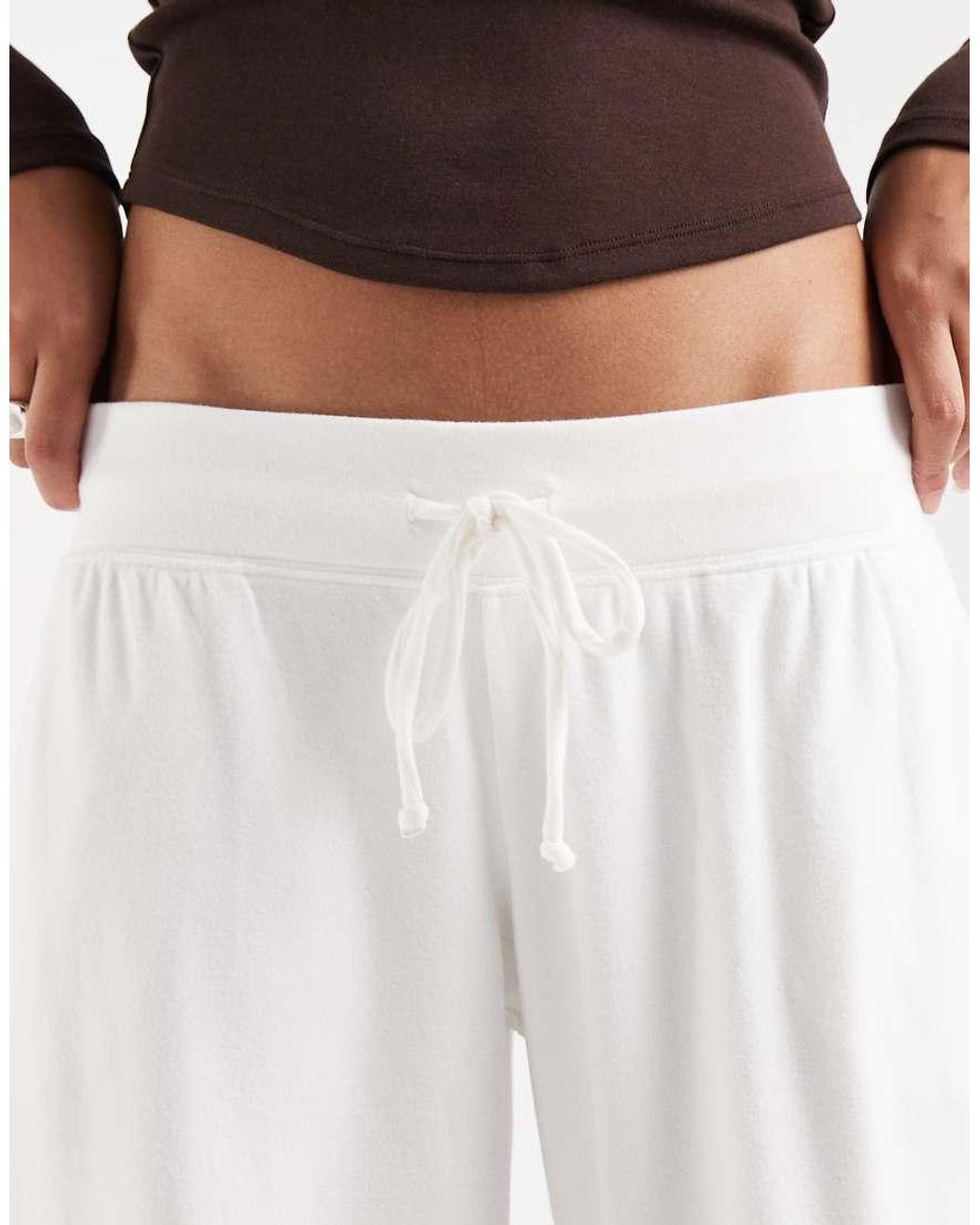 Hollister White Cosy Wide Leg Trousers