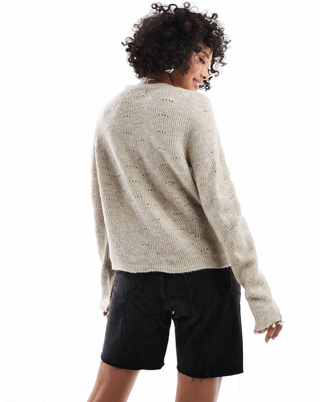 ONLY Natural – pullover mit pointelle-details