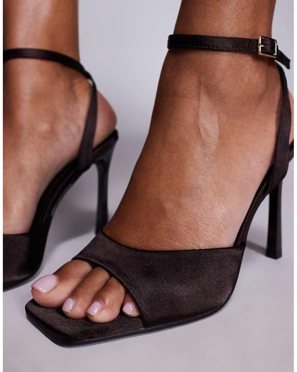 Public Desire Brown June Heeled Sandals