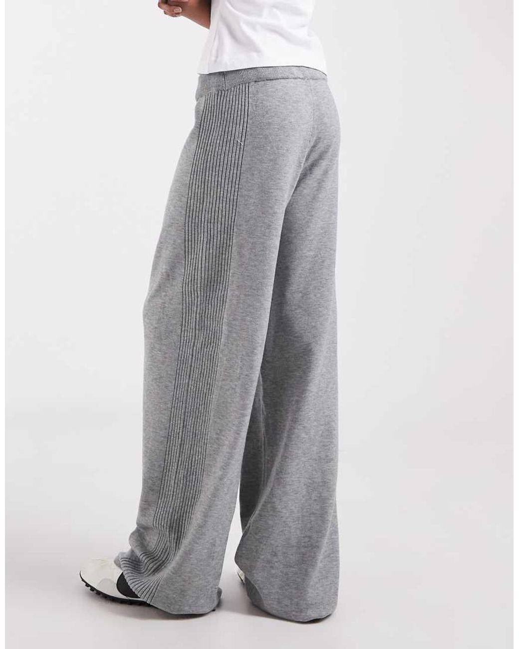 ONLY White Wide Leg Knitted Trousers