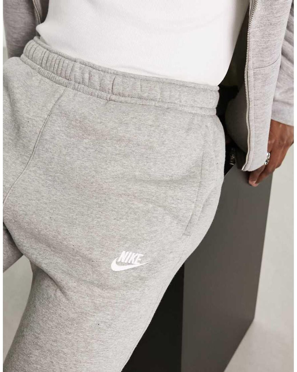 Nike Gray Club Cuffed Joggers for men