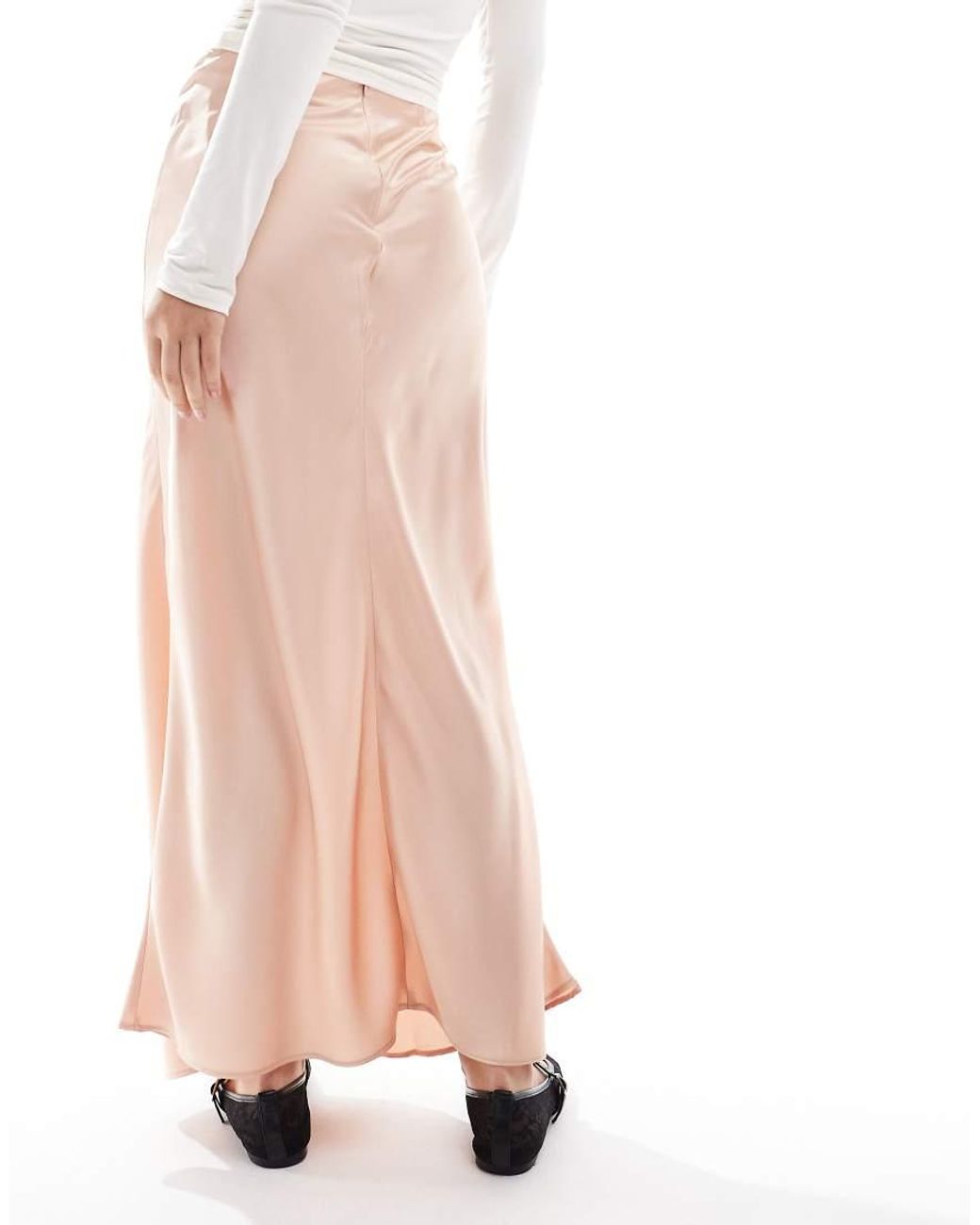 Glamorous White Bias Cut Midi Skirt