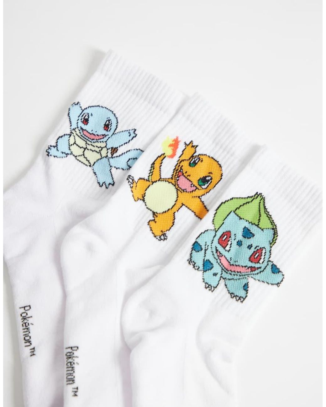 ASOS White 3 Pack Socks With Pokemon Graphic for men