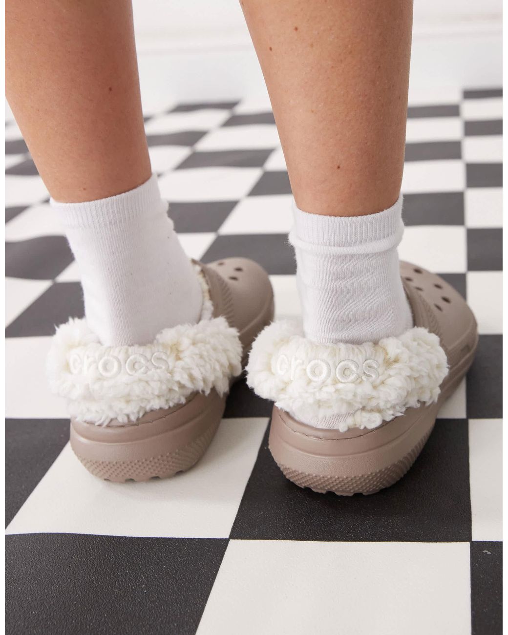 CROCSTM Gray Classic Fleece-lined Clogs