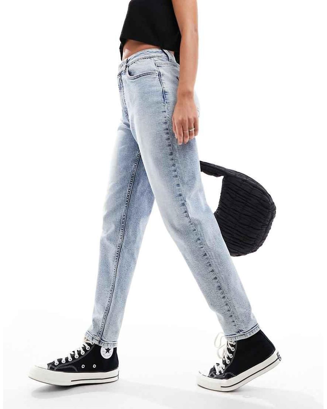 Miss Selfridge Blue Mom High Waist Jeans