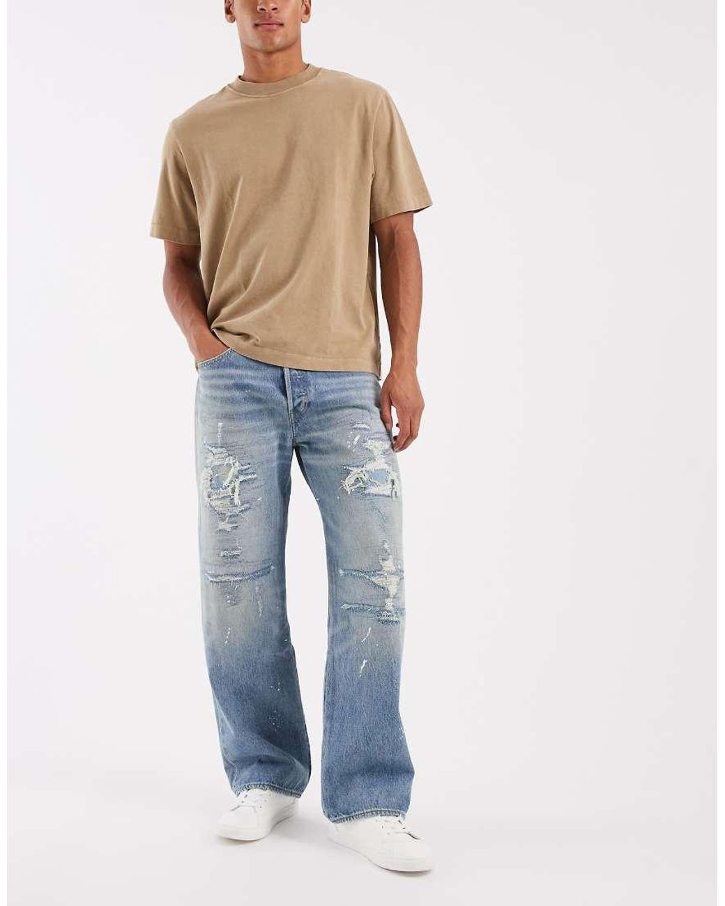 Levi's Blue 501 Loose Straight Jeans for men