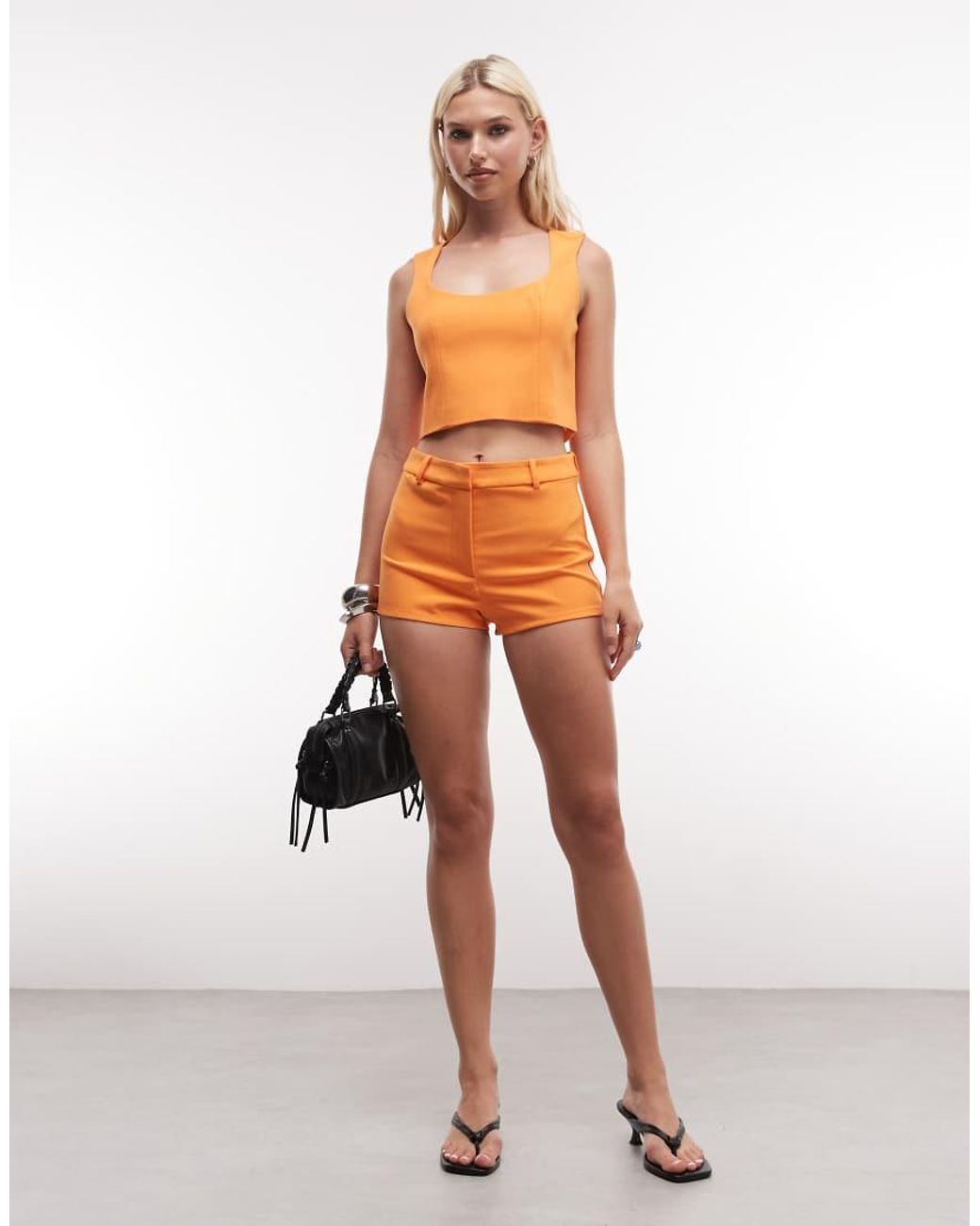 ASOS Orange Tailored Crop Top