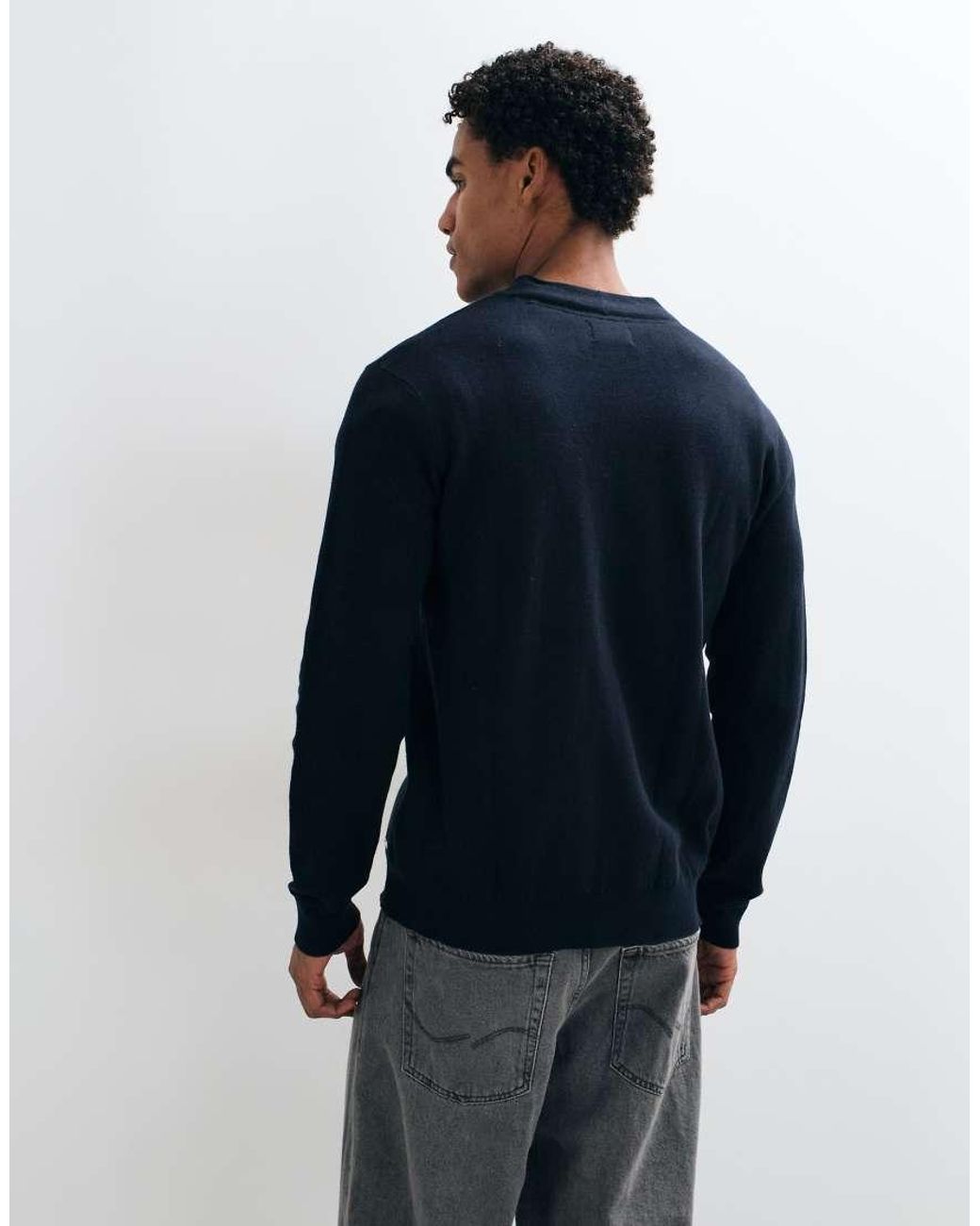 Threadbare Blue Button Up Knitted Cardigan for men