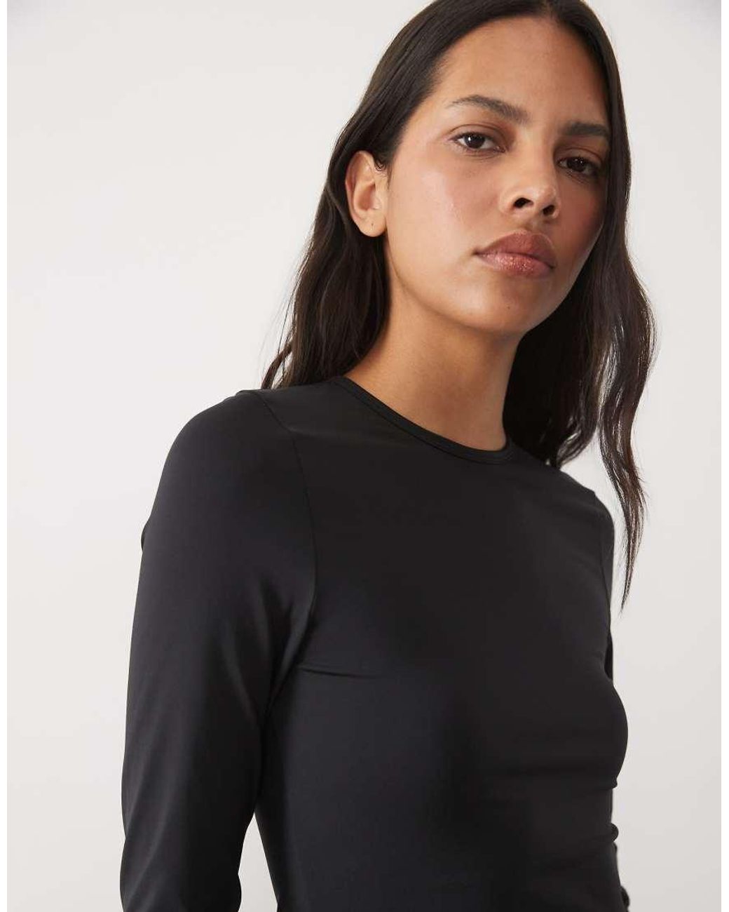 New Look Black Long Sleeve Polyamide Top