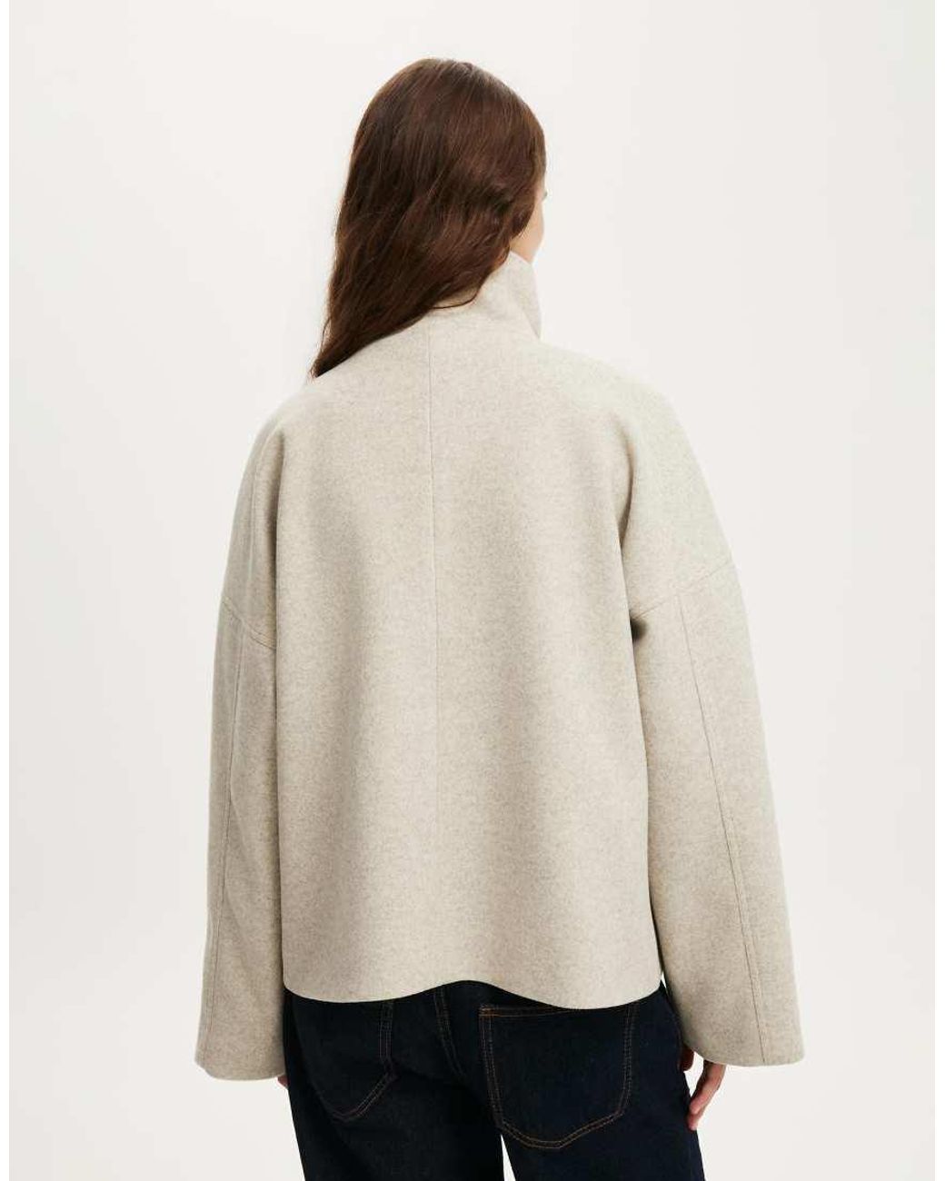 Cotton On Natural Funnel Neck Coat