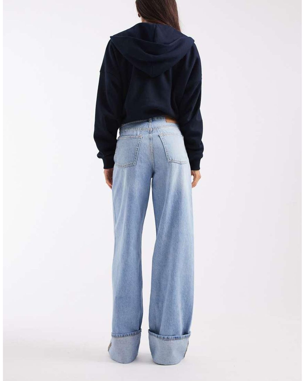 JJXX Blue Tokyo Wide Leg Jeans With Turn Up