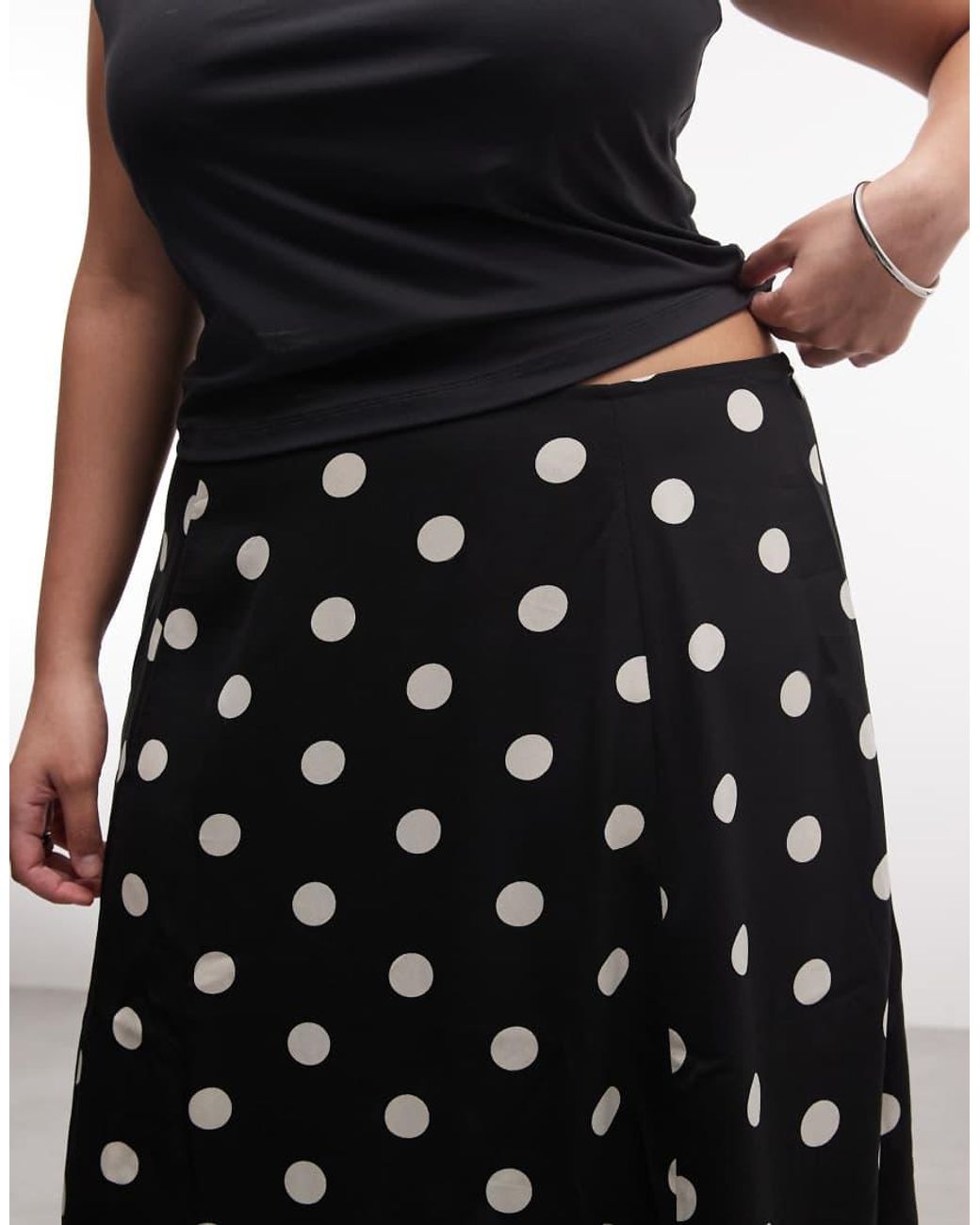 ASOS Black Asos Design Curve Mixed Print Godet Maxi Skirt