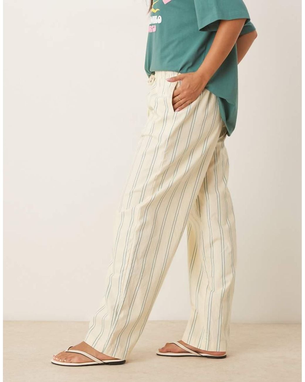 ASOS Yellow Deckchair Stripe Pull On Trousers