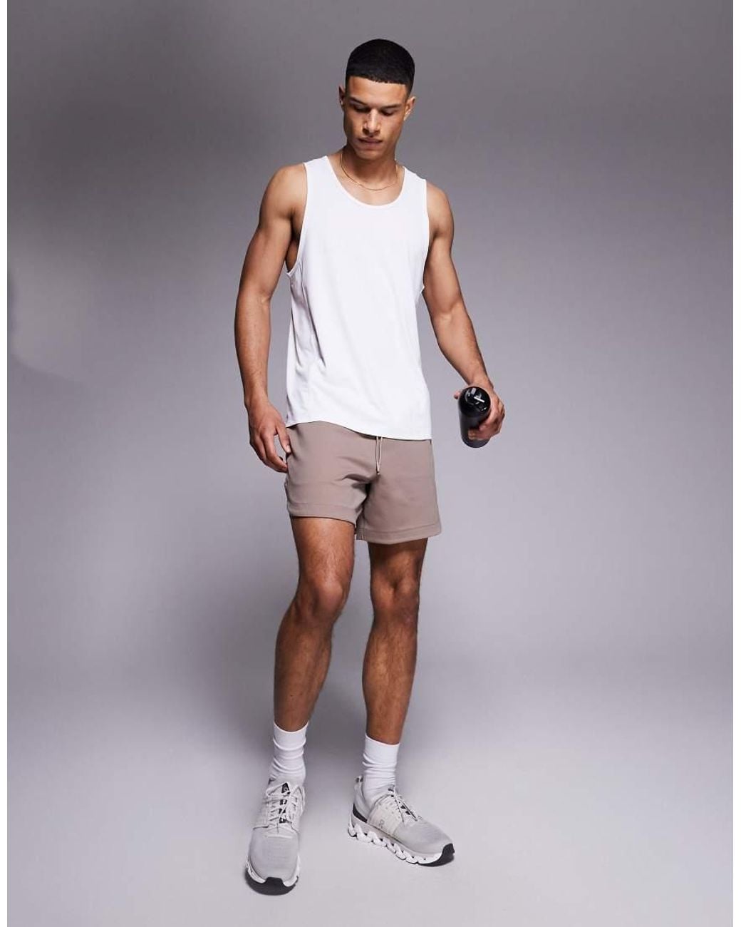 4505 White Icon Training Vest With Racer Back for men
