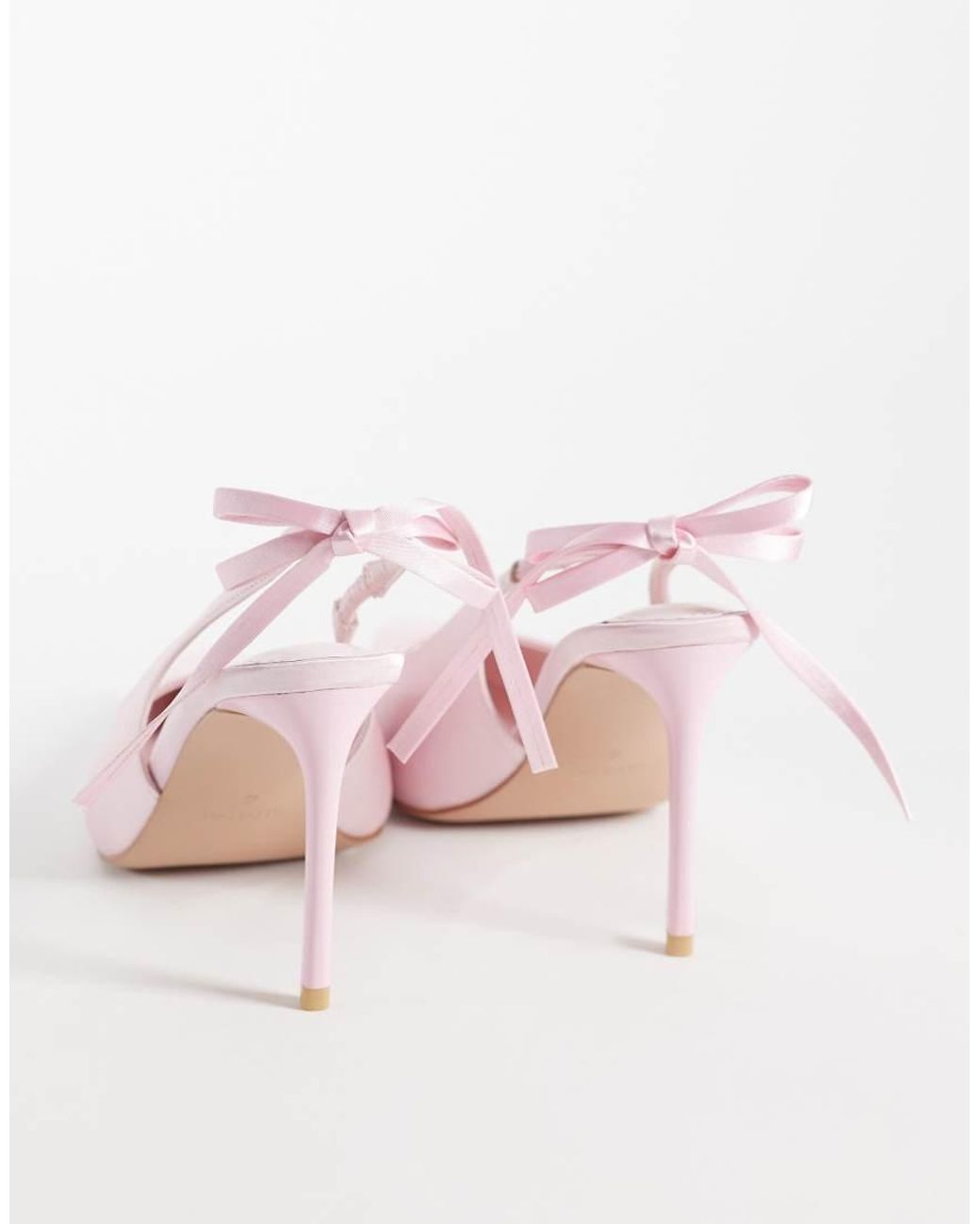SIMMI Pink Simmi London Celina Wide Fit Slingback Heeled Shoes With Bow