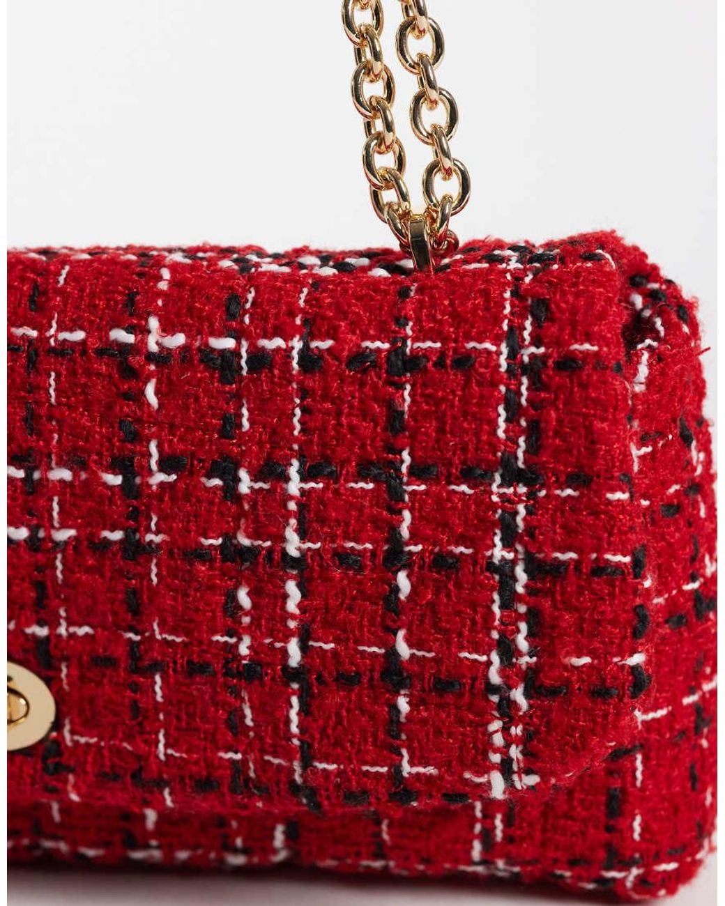 Mango Red Fabric Cross Body Bag