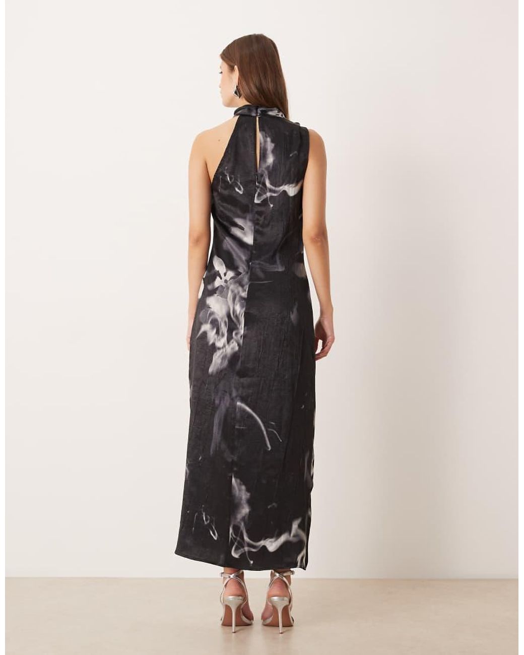ASOS Black High Neck Cowl Maxi Dress