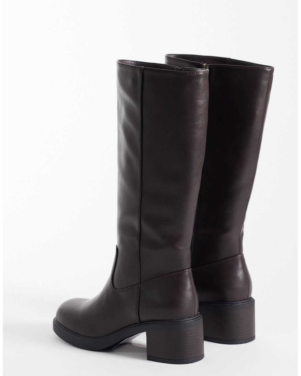 Glamorous Black Pull On Knee Boots