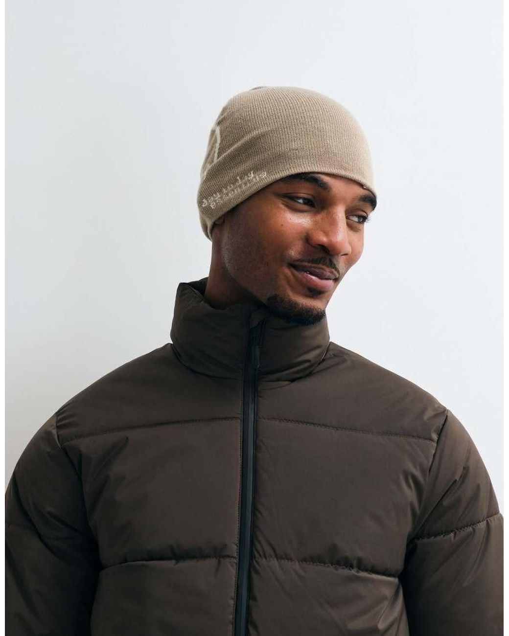 Blend Brown Zip Through Puffer Jacket for men