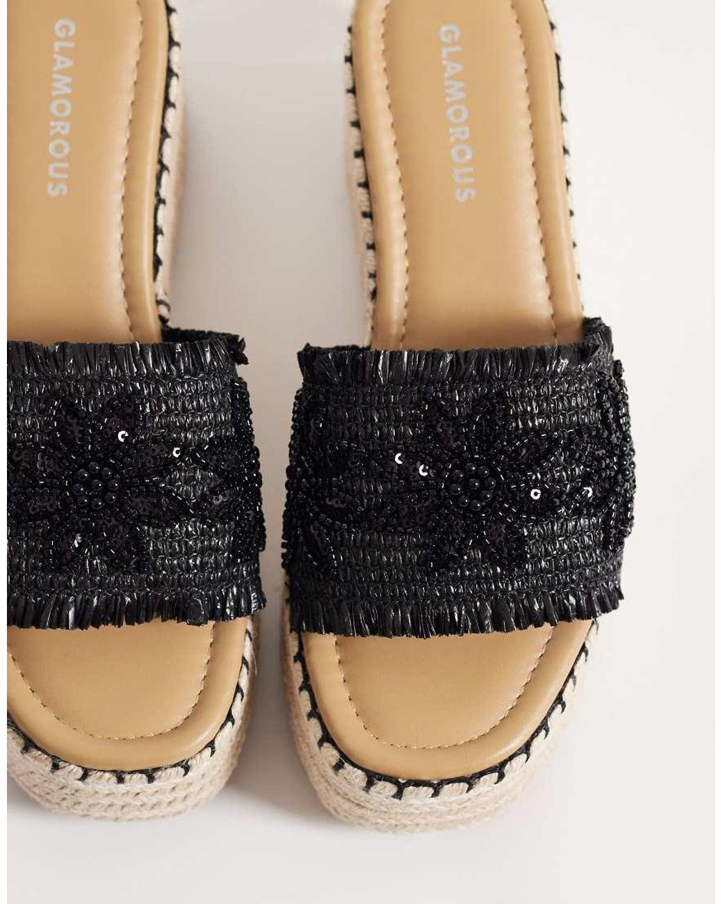 Glamorous Natural Espadrilles Wedge Heeled Sandals