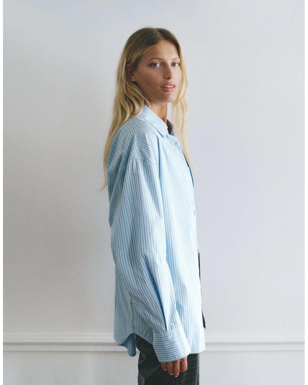 Pull&Bear Blue Gestreiftes hemd