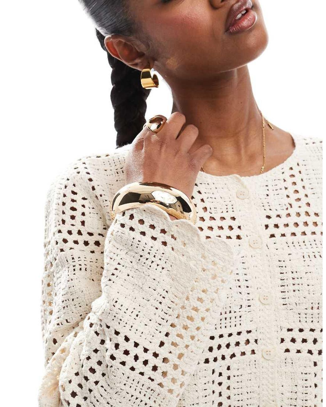 Object White Crochet Cardigan