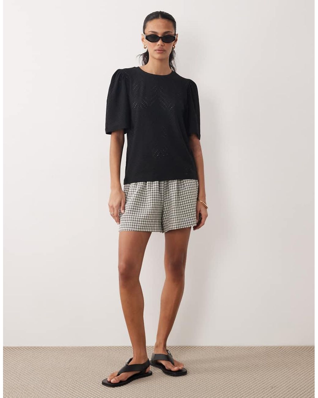 Jdy Blue Broderie Long Sleeve Top