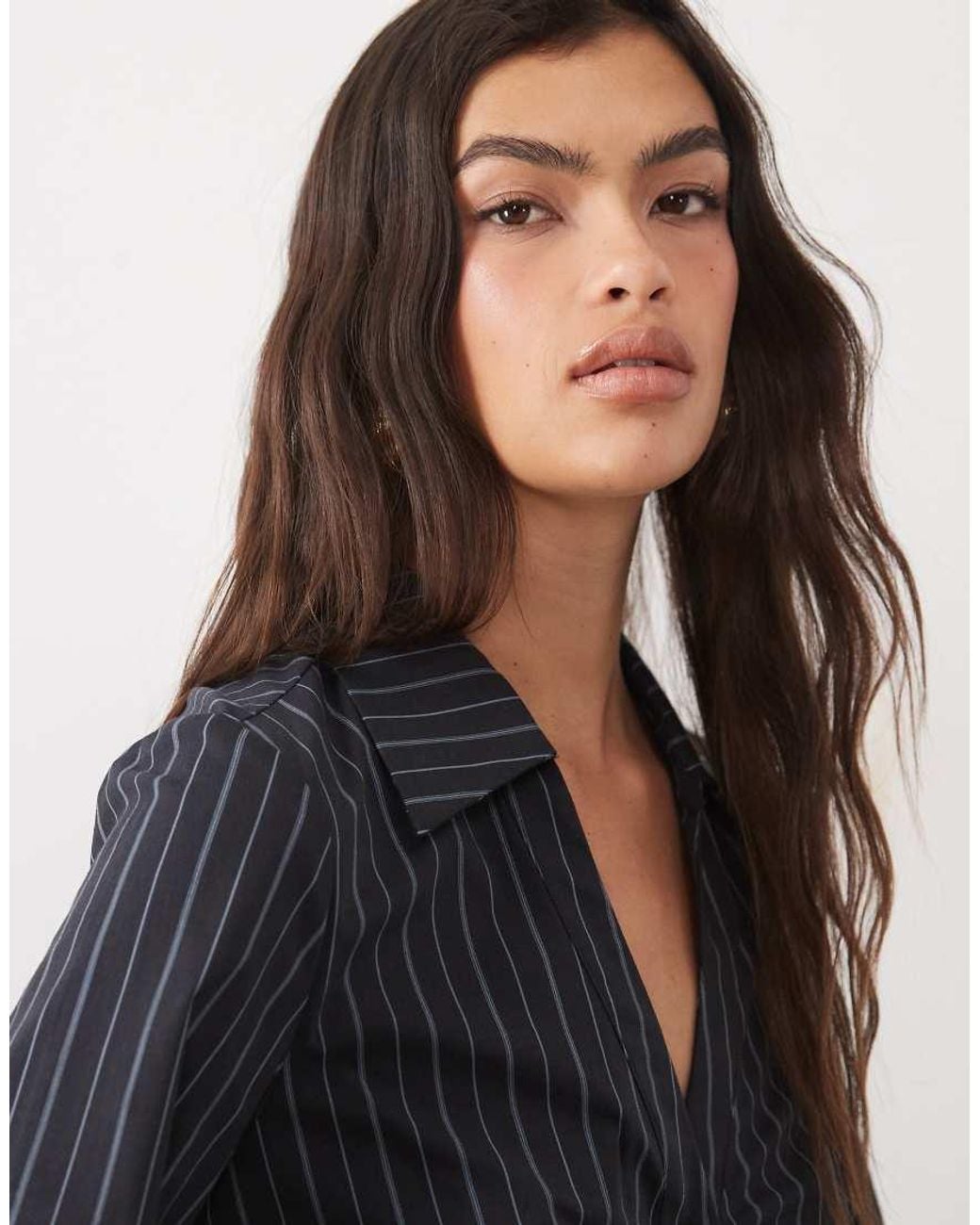Gina Tricot Blue Corset Style Shirt