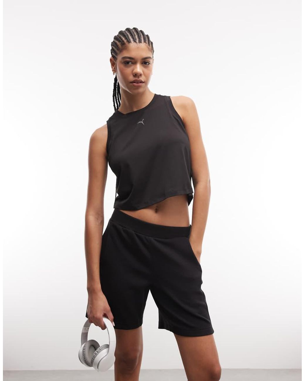 PUMA Black Cloudspun Training Tank Crew Neck