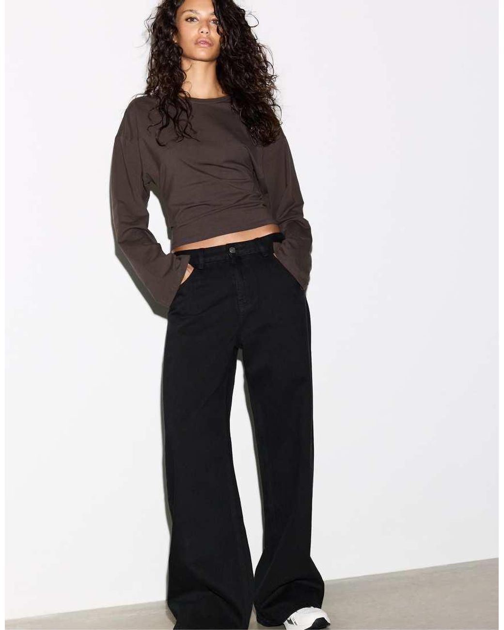 Stradivarius Black Kimono Sleeve T-Shirt