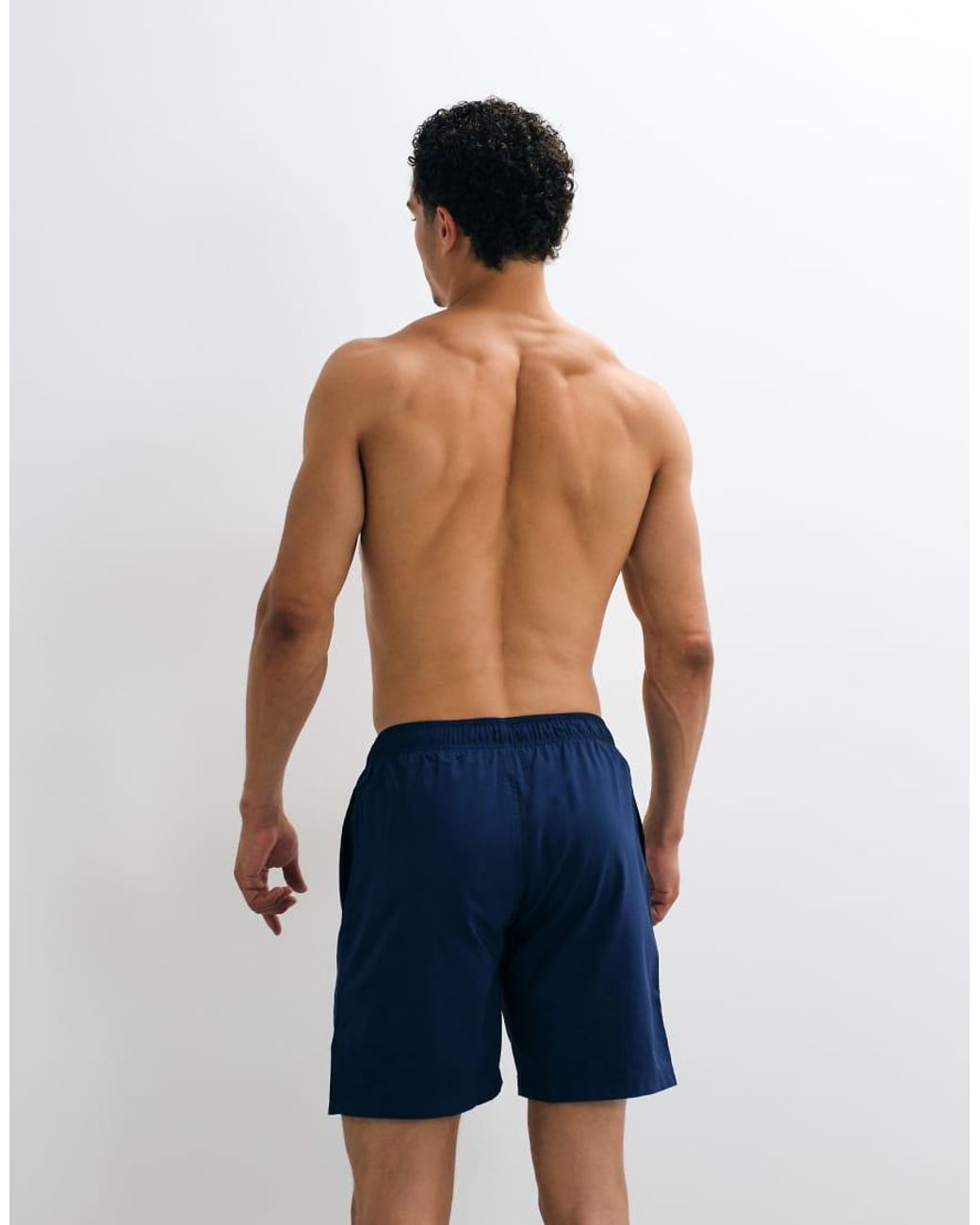 Adidas Originals Blue Adidas Training Essentials Swimshorts With 3 Stripes for men