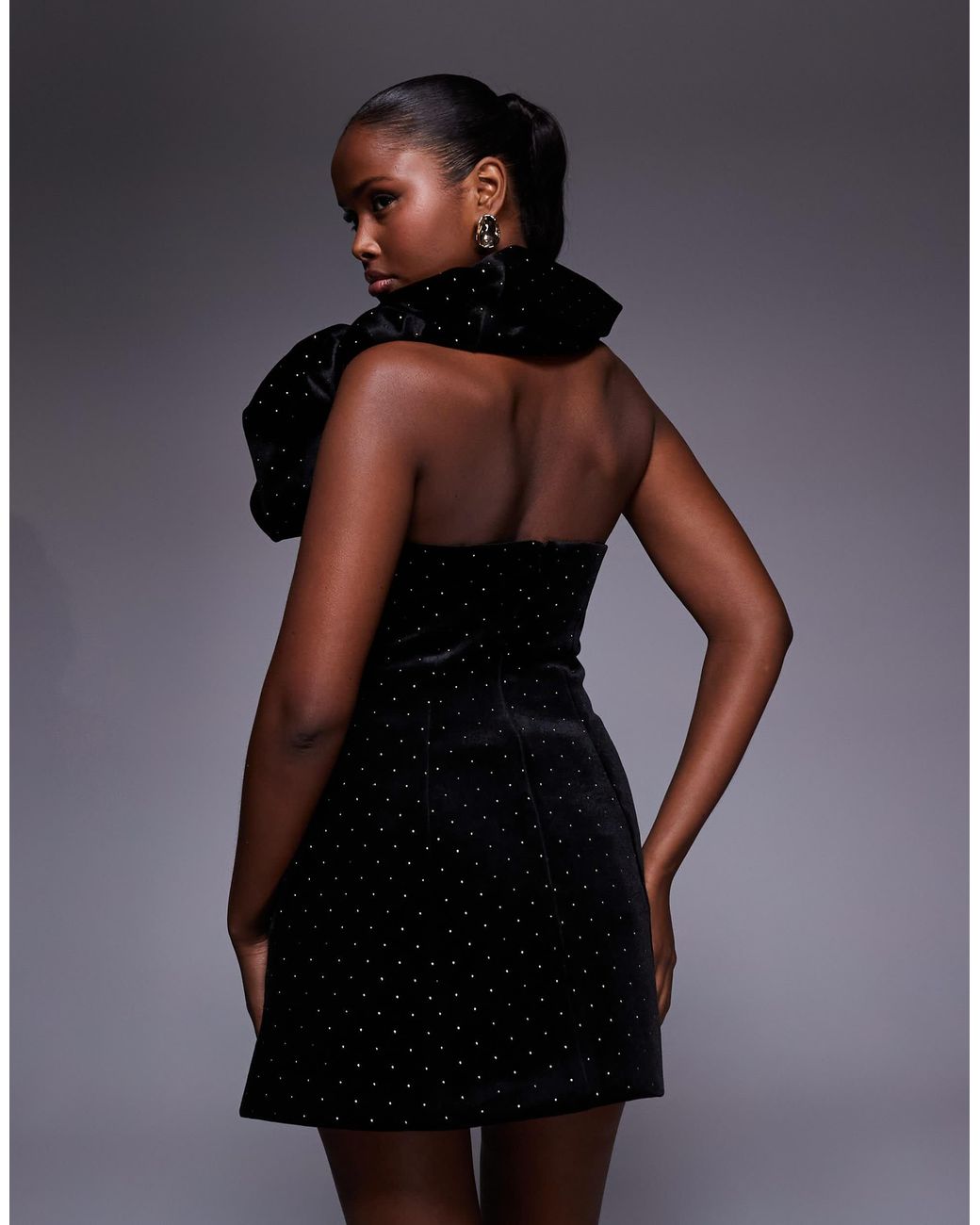black velvet embellished mini dress Mu Embellished Mini Black Dress- Ramy Brook 4 / Black main image 1
