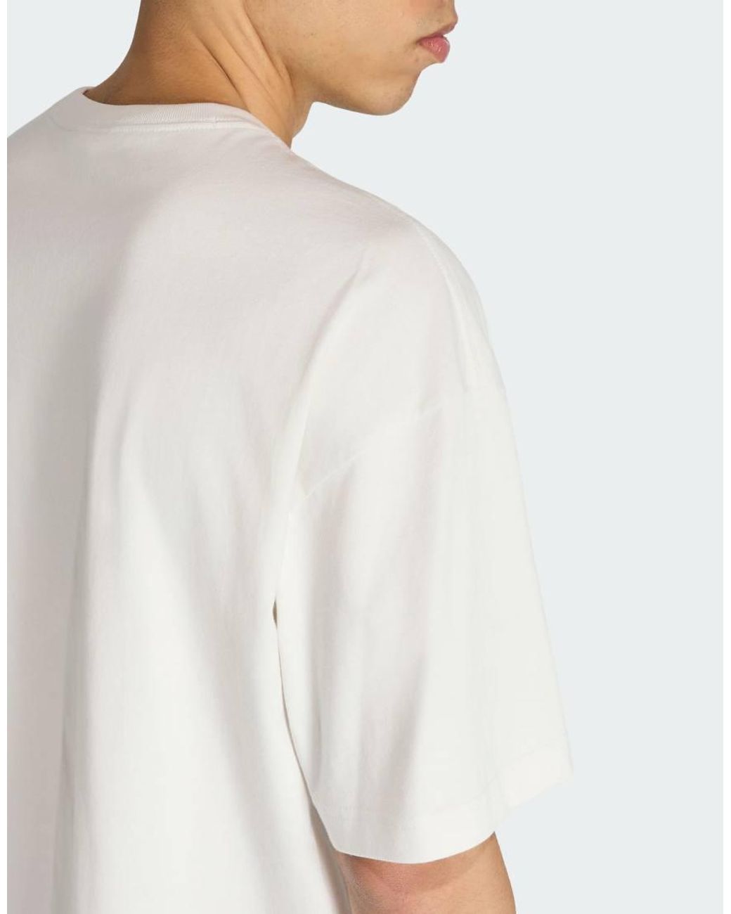 Adidas Originals White Trefoil Essentials Spacer Loose Tee for men