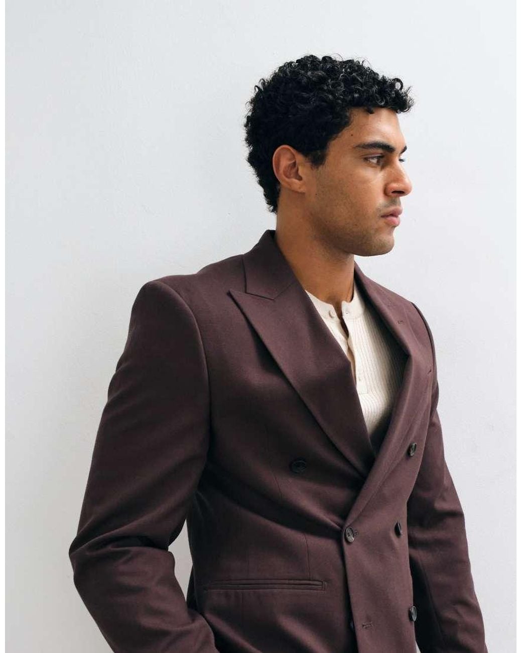 ASOS Black Slim Double Breasted Suit Jacket for men