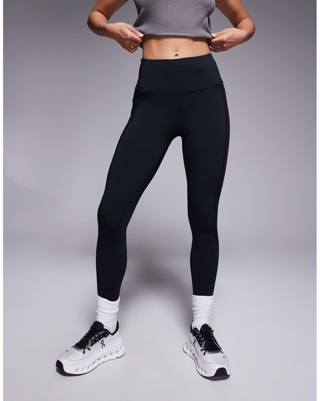 4505 Blue Petite Icon Active Tie Waist Run Legging With Phone Pocket