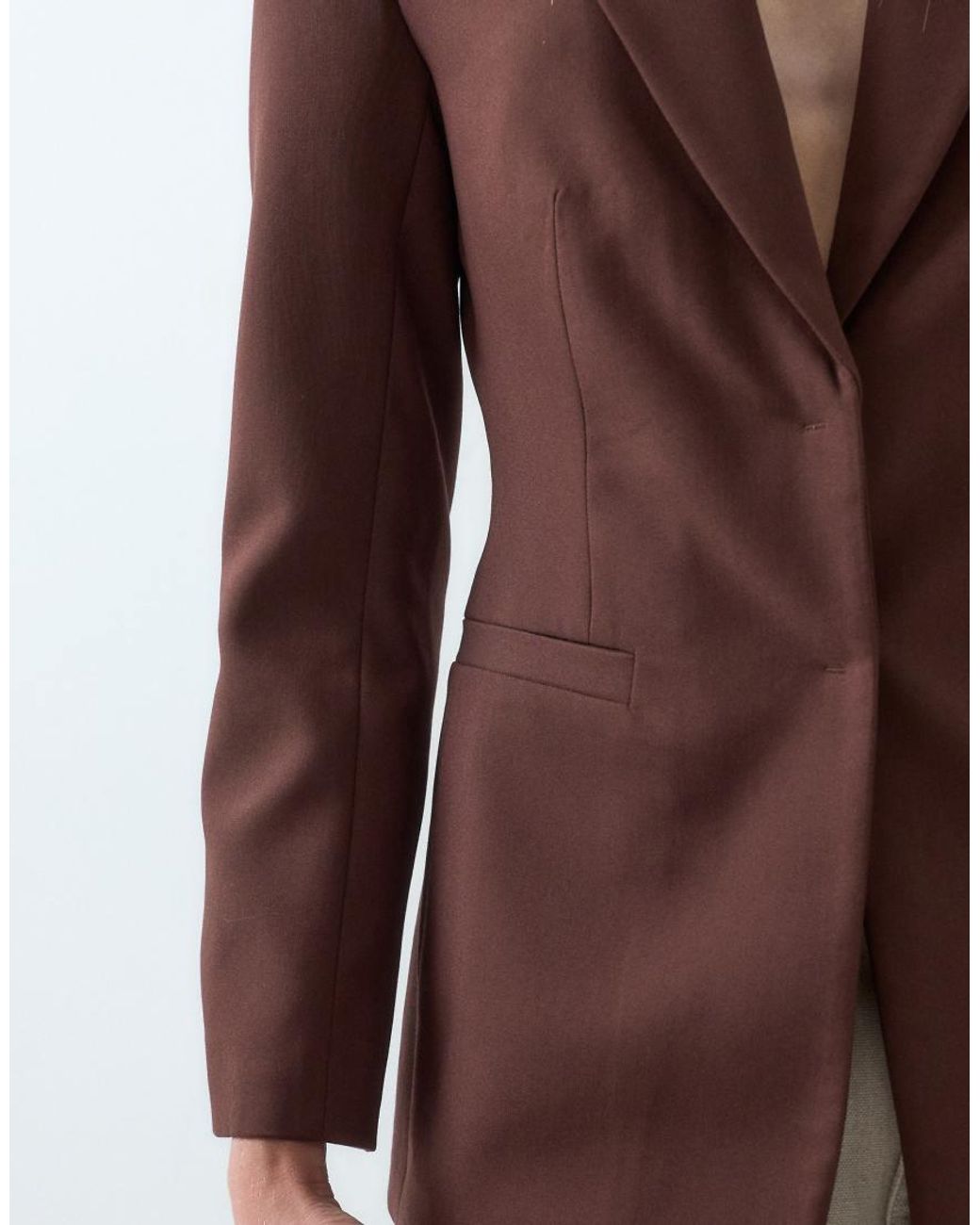 ASOS Brown Tailored Cinched Waist Blazer