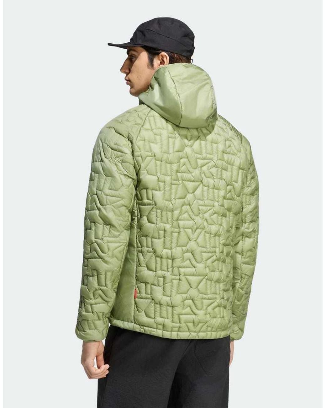 Adidas Originals Green Terrex Xperior Primaloft Loose Fill Insulated Hooded Jacket for men